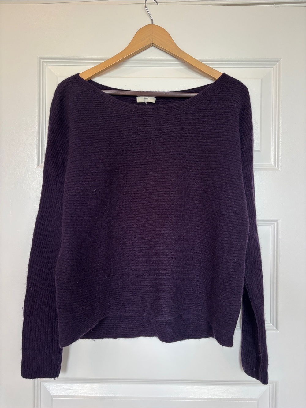 Joie Plum Ribbed Cashmere Sweater